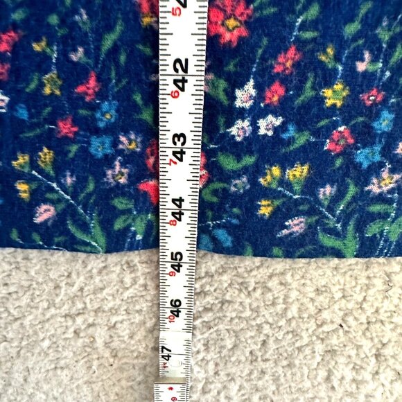 Vintage Dress Blue Peasant Midi Boho Floral 70s Cottagecore Prairie - Picture 4 of 13